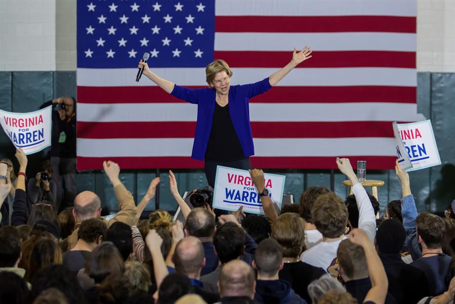 Campaña de Warren recibe un impulso económico
