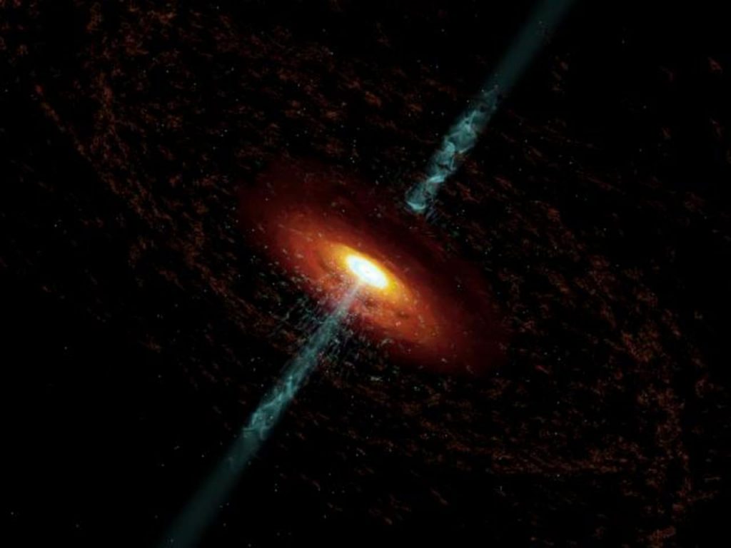 Observan el nacimiento de un blázar, formado por la fusión de dos galaxias