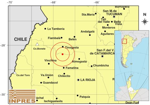 Sismo de magnitud 5,3 sorprende a Argentina