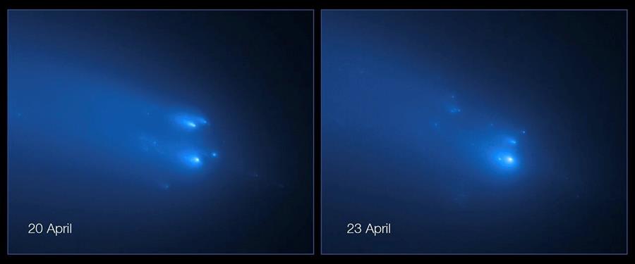 Hubble capta las imágenes más nítidas de la rotura del cometa Atlas