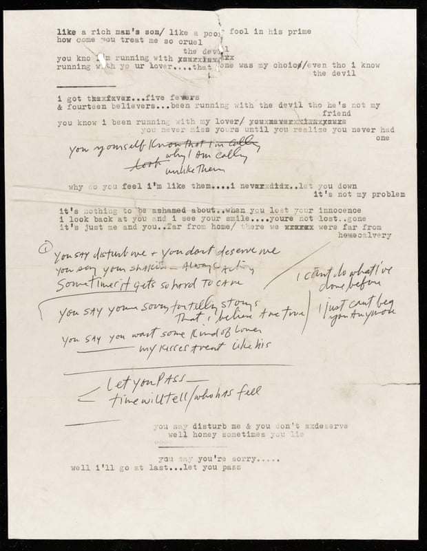 Raro manuscrito de Bob Dylan es subastado