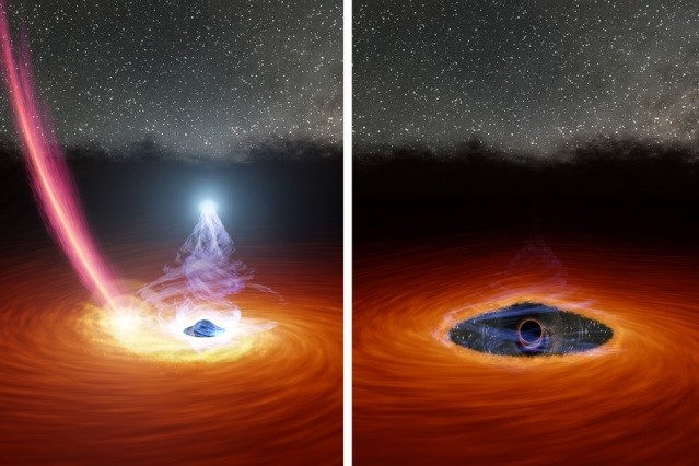 Por primera vez se observa colapsar y renacer una corona de agujero negro
