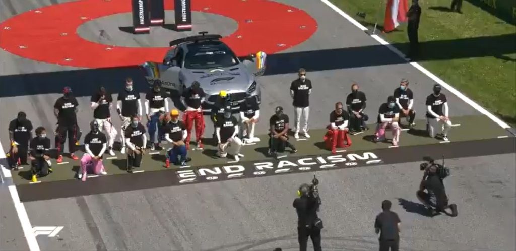 Estos pilotos se arrodillaron en el GP de Austria