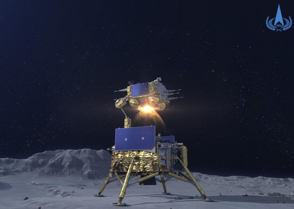La sonda china Chang'e 5 emprende su regreso a la Tierra con muestras lunares