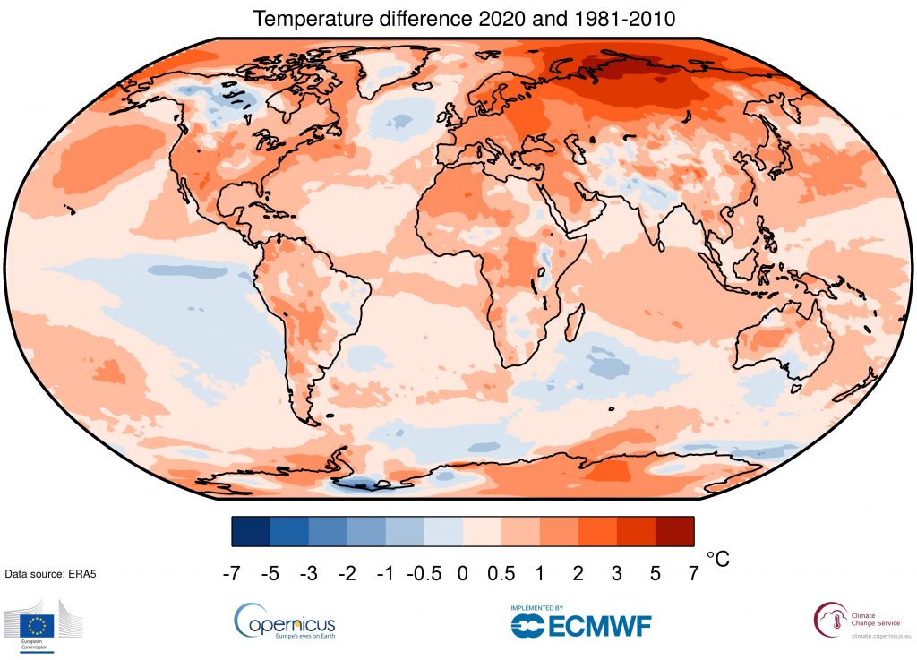 El 2020 igualó las temperaturas más altas jamás registradas