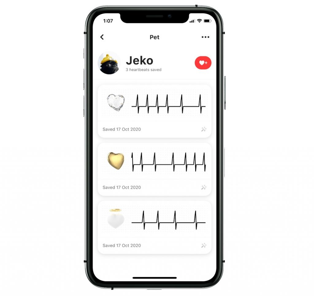 Esta app te permite guardar el latido del corazón de tus seres queridos