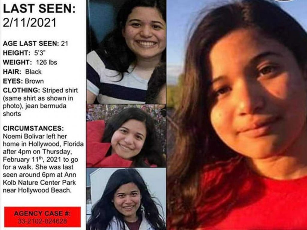 Ella es Noemi Bolívar, tiene autismo y desapareció hace 5 días en un parque de Florida