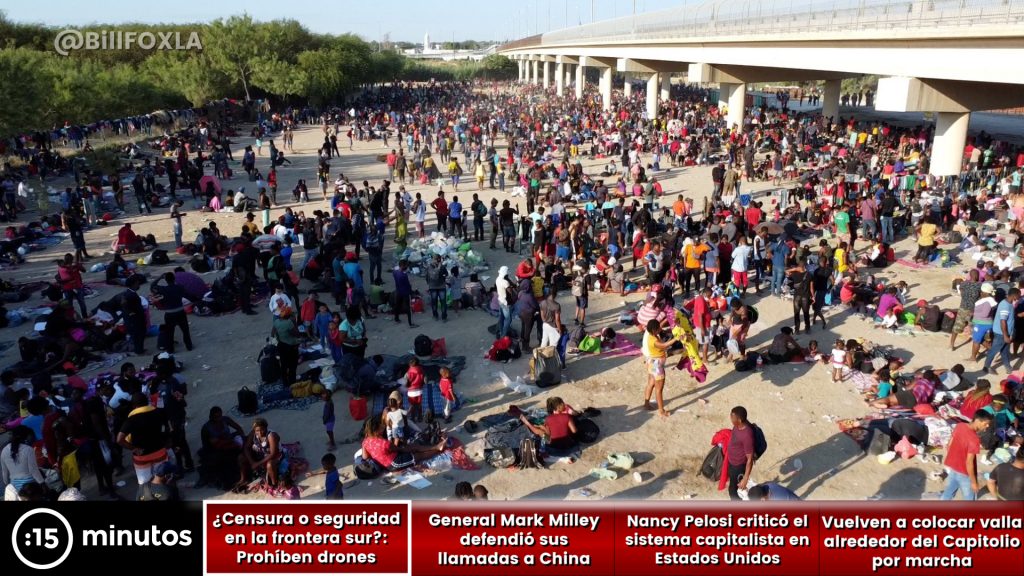Polémica por prohibición de drones en puente Del Rio, Texas_NOTICIERO 215.00_01_37_00.Imagen fija219