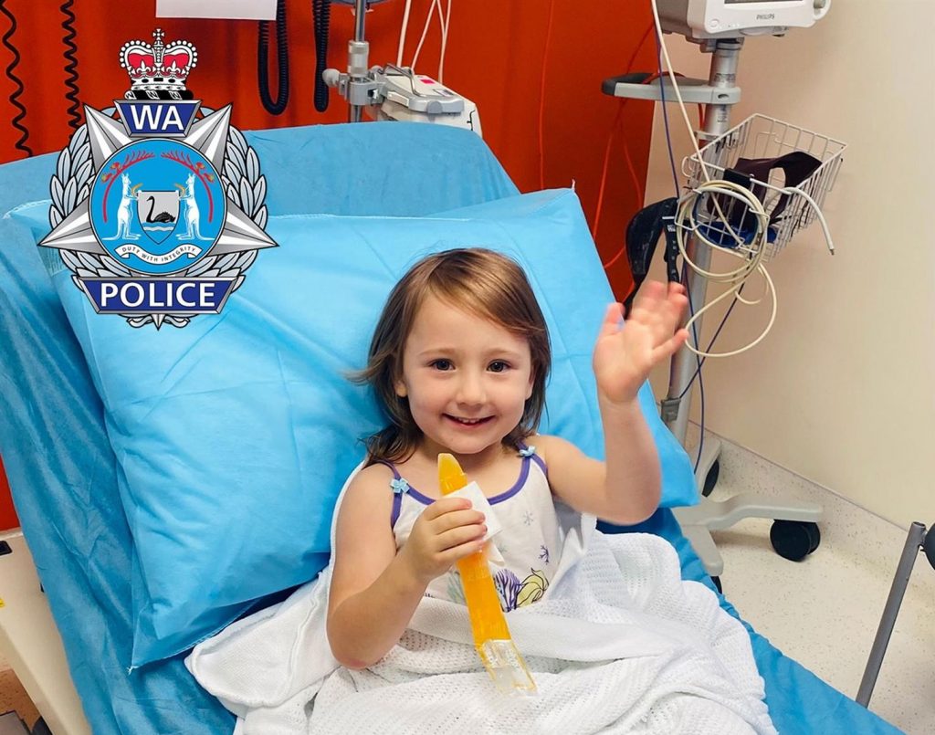 La Policía halló a la niña de 4 años desaparecida hace 18 días en Australia