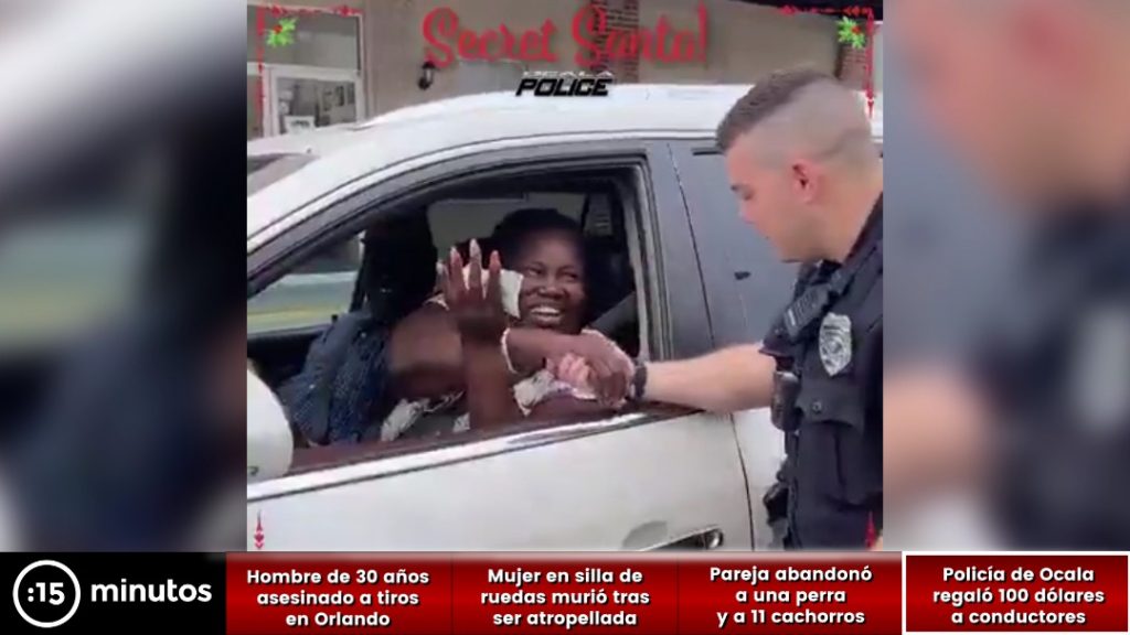 Policía de Ocala regala US$ 100 a cada conductor en paradas inesperadas