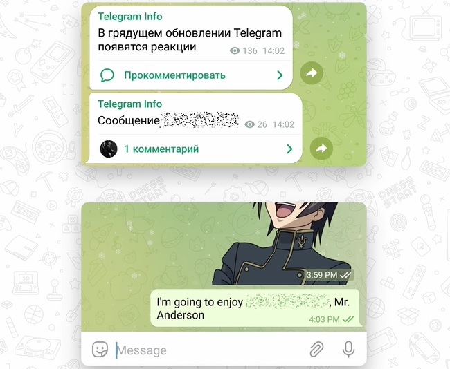Un nuevo estilo de texto de Telegram oculta los spoilers en los mensajes