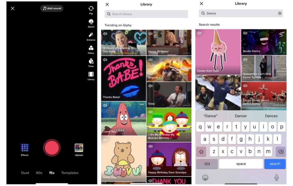 TikTok integra los memes, GIF y clips son sonido de Giphy para usarlos en los vídeos