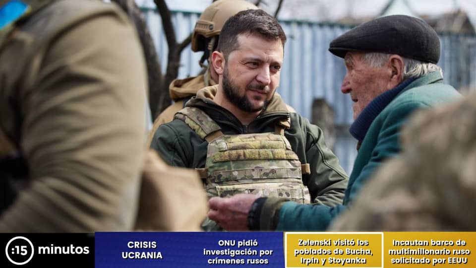 Zelenski visitó Bucha para ver "crímenes de guerra" cometidos por los rusos