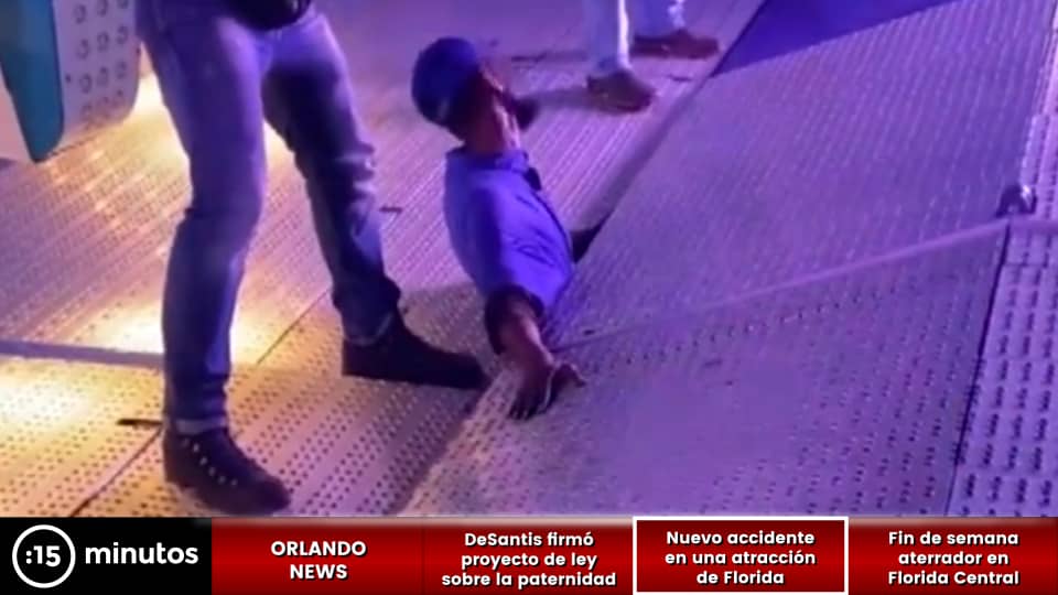 ¡Impactante! Trabajador quedó atascado en una atracción de una feria en Florida