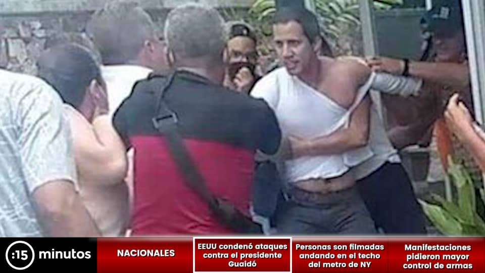 Noticiero 15 minutos news: EEUU condenó agresiones contra Juan Guaidó