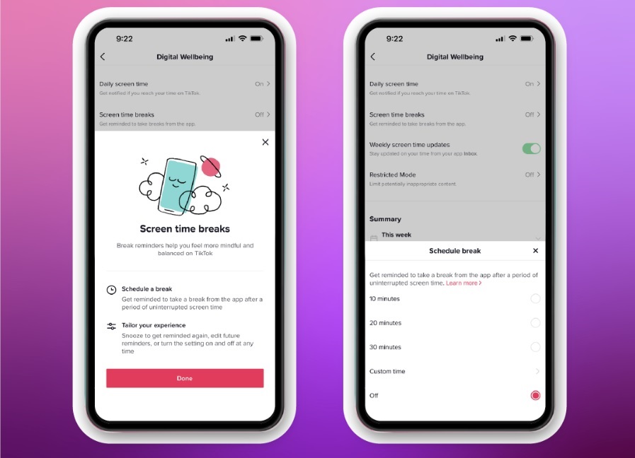 TikTok también recordará a los usuarios que se tomen un descanso