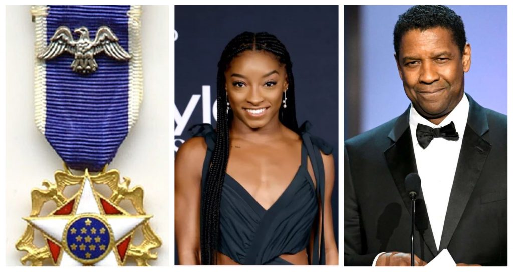 Biden dará la Medalla de la Libertad a Simone Biles y Denzel Washington