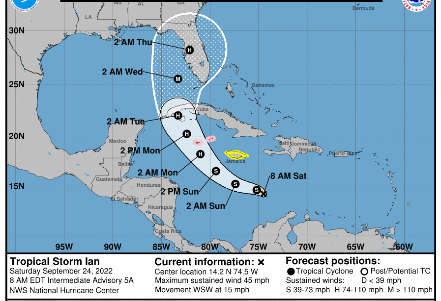 Tormenta Ian avanza con fuerza hacia el Caribe Central y Hermine se sentirá en Canarias