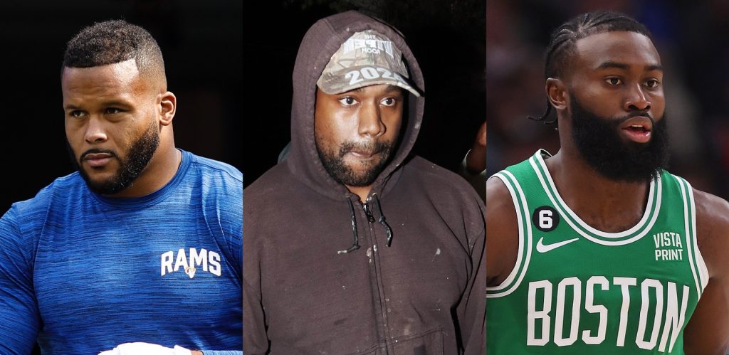 Los jugadores Jaylen Brown y Aaron Donald también rompen sus colaboraciones con Kanye West