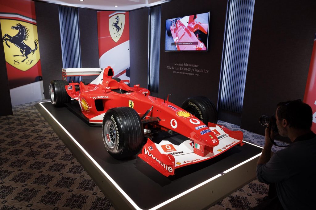 El Ferrari que usó Schumacher en 2003 se subastó en € 13,1 millones