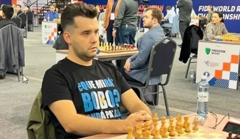 Tercer mejor ajedrecista del mundo fue amonestado por usar franela con frase de Messi en un torneo