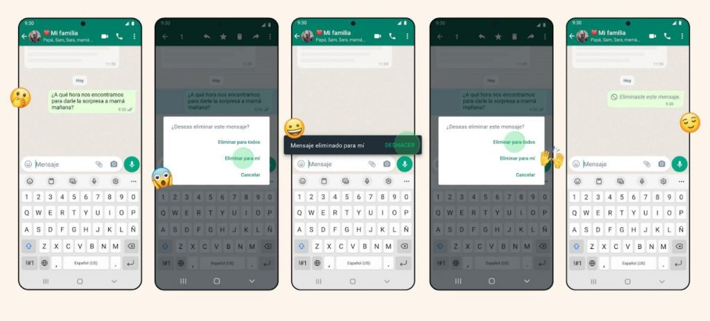 Ahora tendrás 5 segundos para recuperar mensajes eliminados en WhatsApp