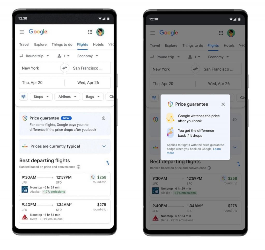 Google Flights lanza distintivo de precio más bajo garantizado en vuelos locales o internacionales