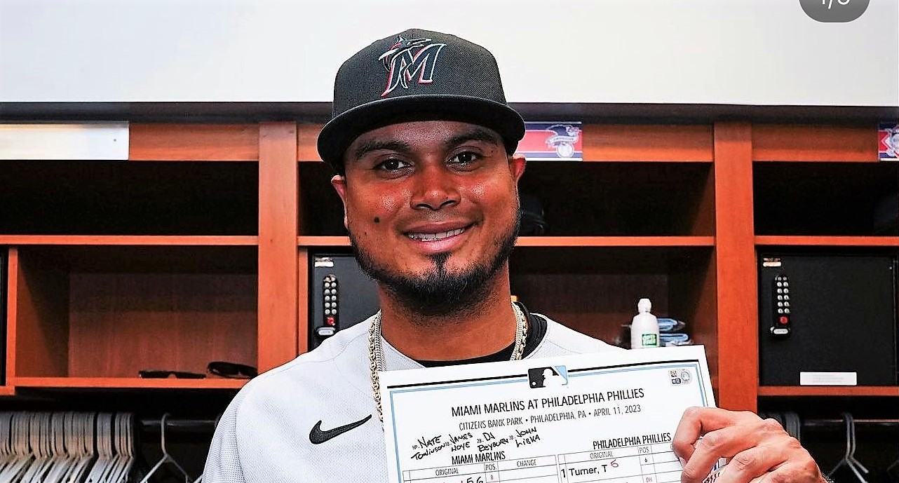 El venezolano Luis Arráez logró el ciclo ofensivo con los Marlins de Miami