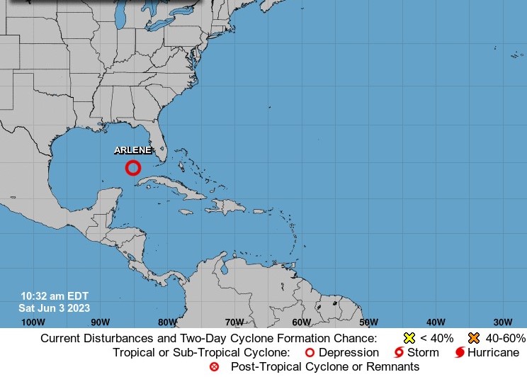 Arlene deja de ser tormenta y se convierte en depresión tropical, según el centro de huracanes
