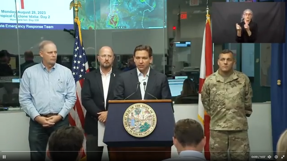 DeSantis en rueda de prensa antes de la llegada de Idalia a Florida Pecar de cauteloso es lo correcto