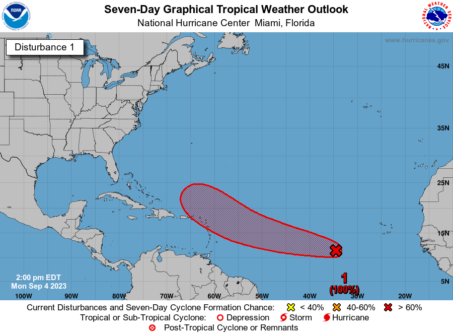 Onda tropical Invest 95-L podría acercarse a la costa sureste de EEUU