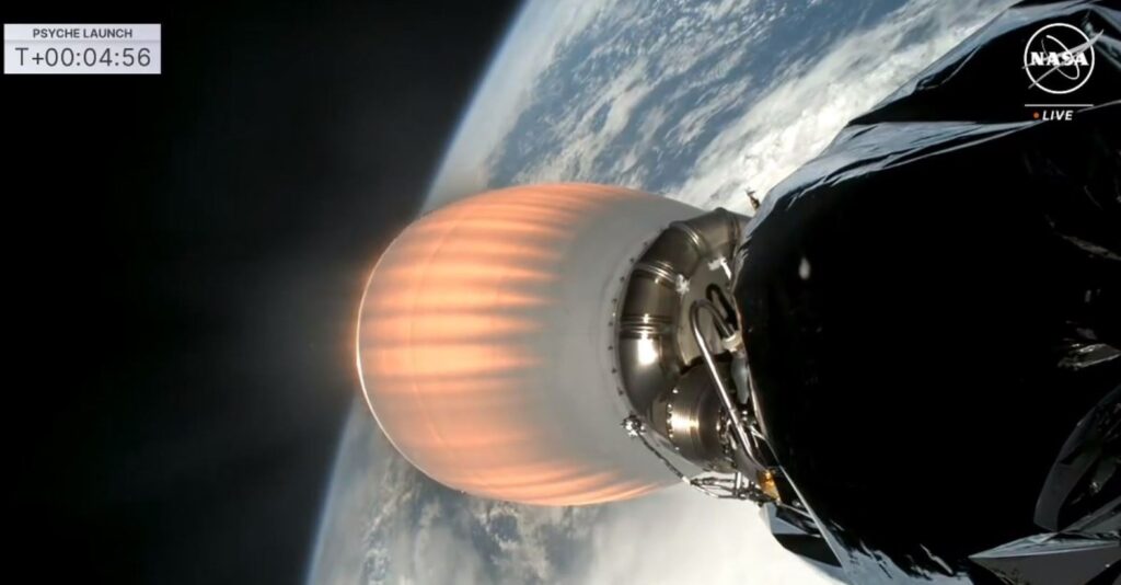 Despegó exitosamente la misión de la NASA rumbo al asteroide metálico Psyche