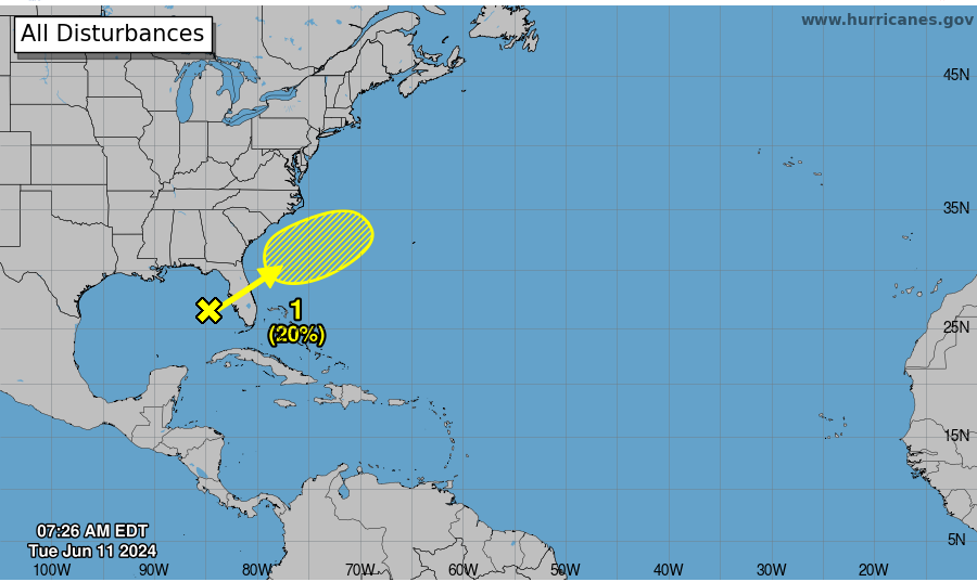 Vaguada sobre el este del Golfo de México producirá fuertes lluvias en toda Florida