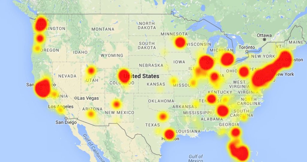 Usuarios reportan caída en sistemas de AT&T y Verizon en EEUU