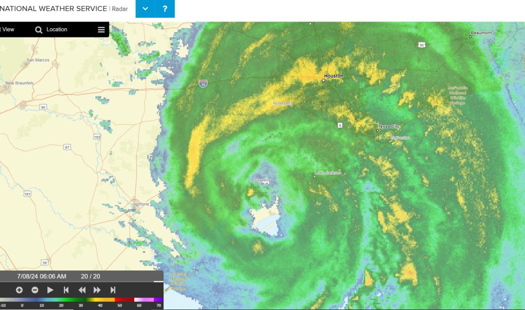 Beryl tocó tierra en Texas