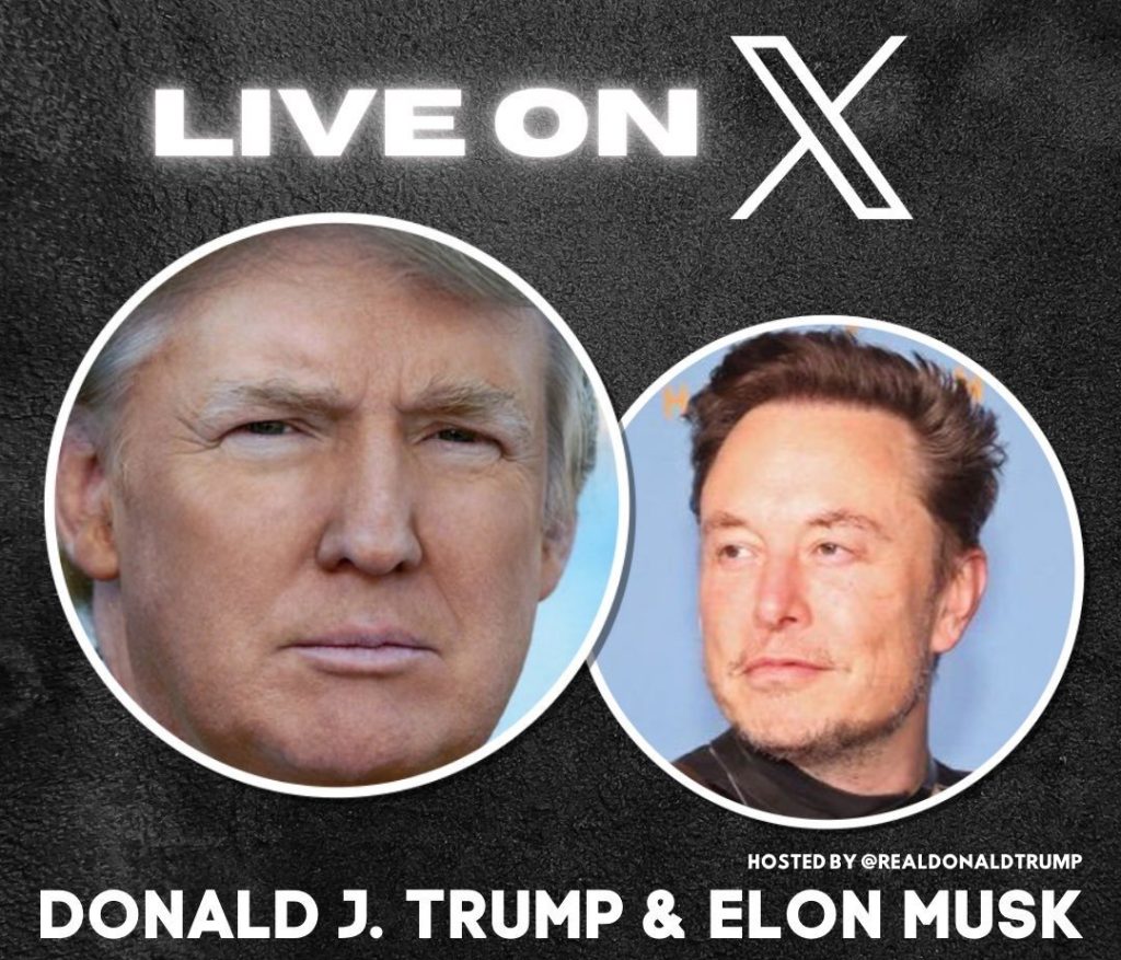 Más de 1,3 millones de usuarios de X escucharon la entrevista de Musk a Trump