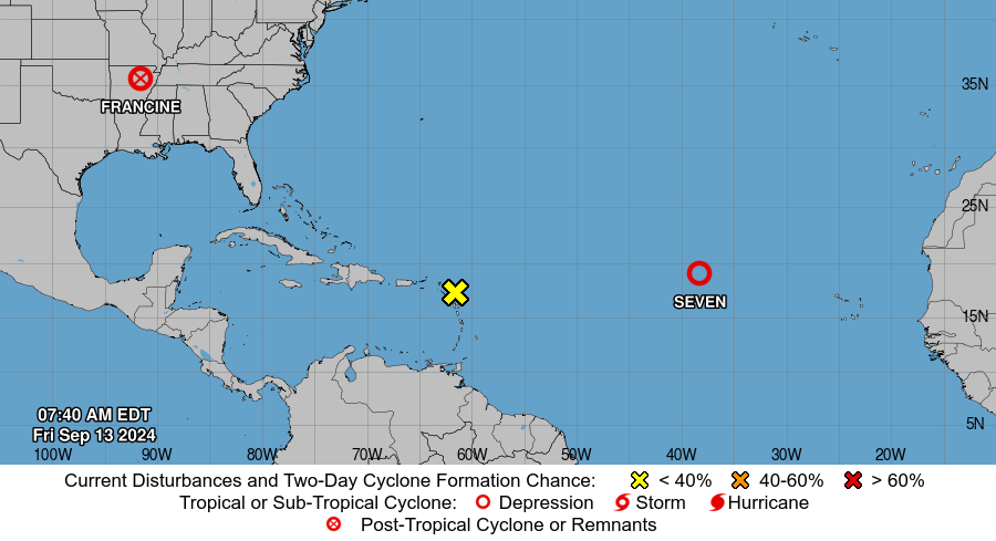 Depresión Tropical Siete podría convertirse en tormenta este viernes