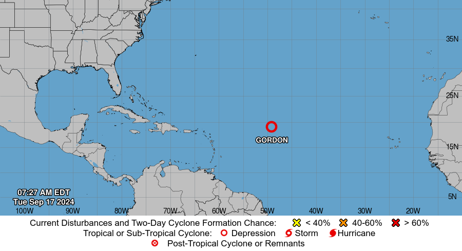 Se espera que Gordon se intensifique a tormenta tropical