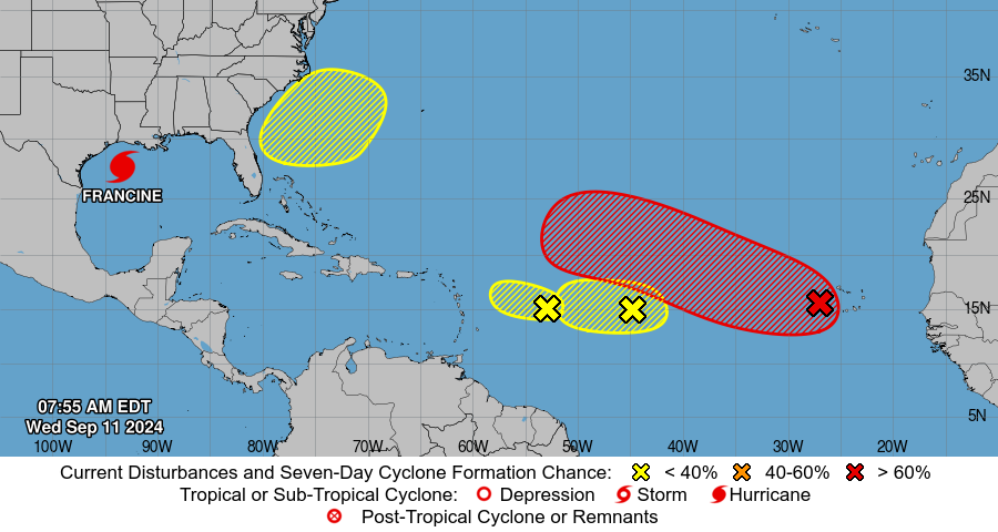 NHC monitorea Invest 92-L e Invest 93-L en el Atlántico