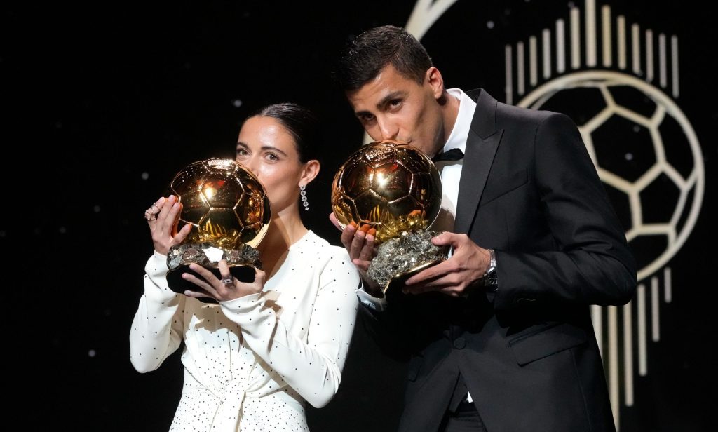 Españoles Rodri Hernández y Aitana Bonmatí hacen historia tras ganar el Balón de Oro