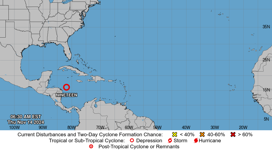 Se formó la Depresión Tropical 19 así afectará Florida