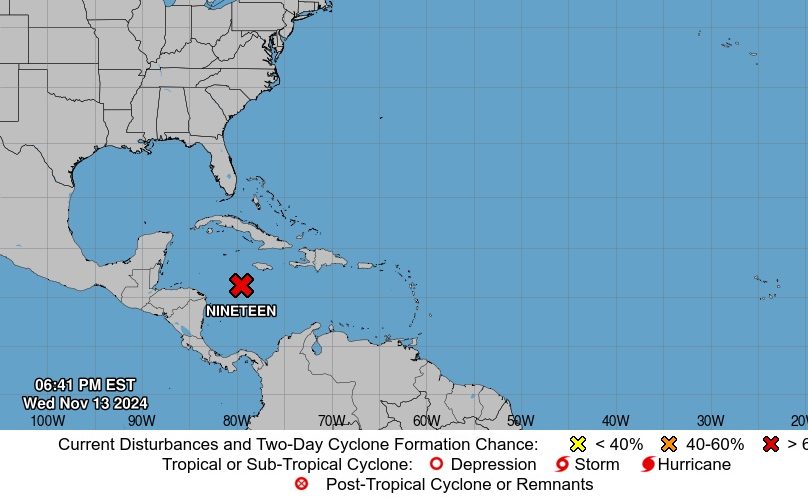 Posible ciclón tropical 19 podría impactar en Florida