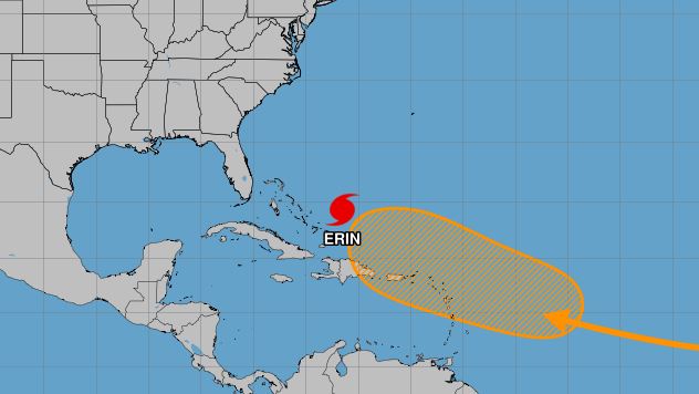 Huracán Erin enfila hacia el norte y se esperan corrientes potencialmente mortales en la costa este